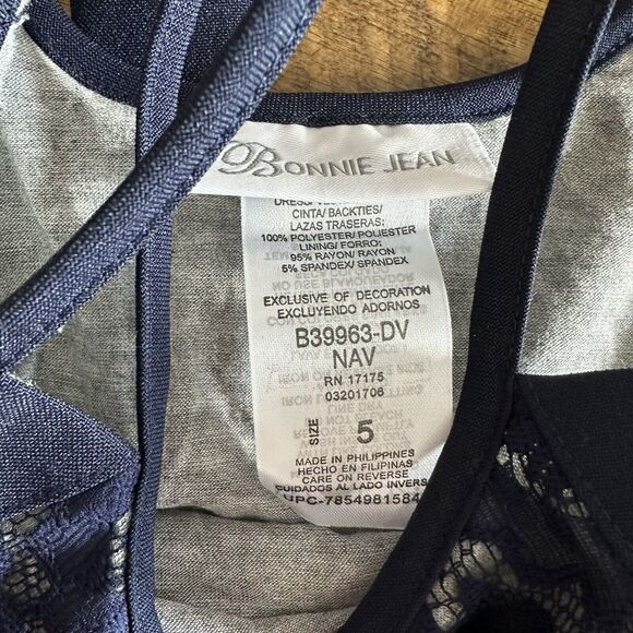 NEW Bonnie Jean Sleeveless Skater Dress Navy Lined Girls Size 5 - Picture 4 of 4